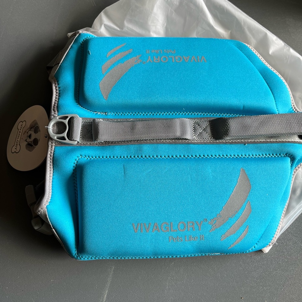 Dog Life Jacket VIVAGLORY Sports Style Vest Size Large Blue Adjustable